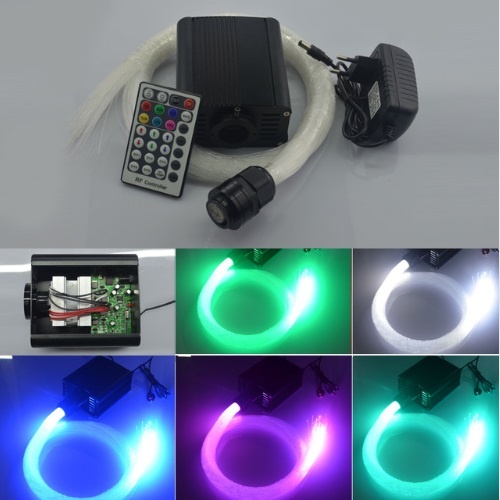 16W RGBW LED Fiber optic light Star Ceiling Kit Lights 150pcs 0.75mm 2M optical fiber lighting+RF 28key Remote Engine