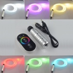 Car use DC12V 6W RGB LED plastic Fiber Optic Star Ceiling Kit Light 150pcs 0.75mm 2M ++touch Remote optical fiber Lights Engine